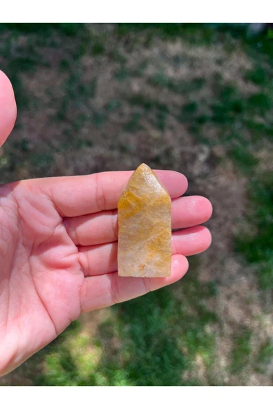 gemsartdeco Sitrin Doğaltaş Kule Kazık Kütle Bolluk Bereket Doğaltaş - Resim 3