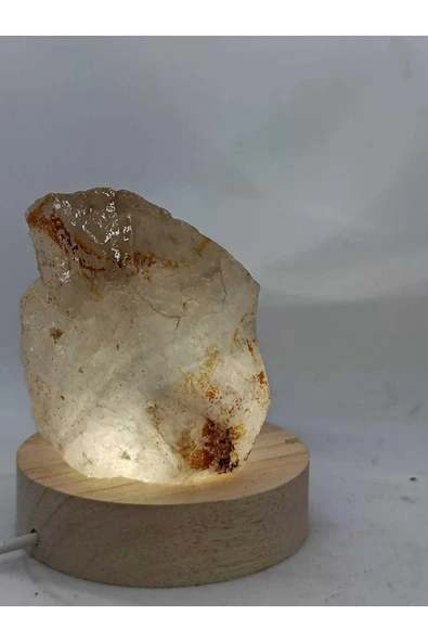 gemsartdeco Kristal Kuvars Doğaltaş Ham Kütle Huzur Lamba - Resim 3