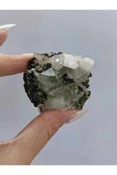 gemsartdeco Koleksiyonluk Epidotlu Kuvars Doğaltaş - Resim 3