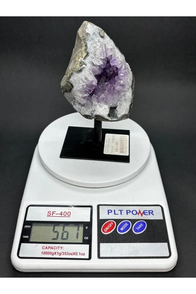 gemsartdeco BREZİLYA AMETİST DOĞALTAŞ SİYAH DEMİR STANTLI - Resim 7