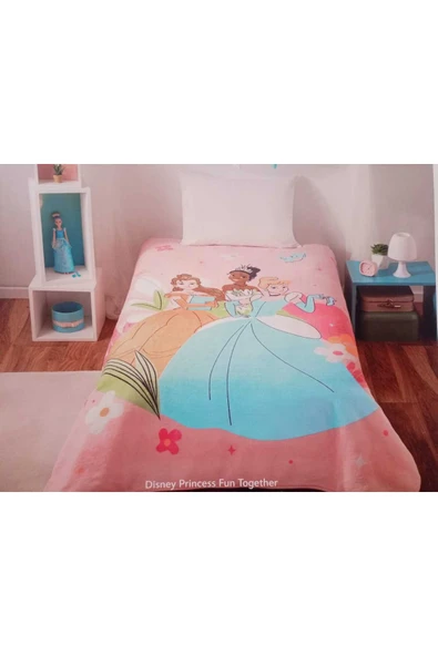 TAÇ DİSNEY PRİNCESS FUN TOGETHER TEK KİŞİLİK BATTANİYE - Resim 3