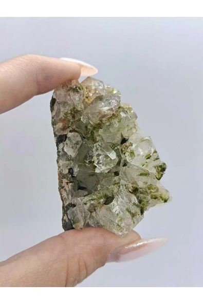 gemsartdeco Koleksiyonluk Epidotlu Kuvars Doğaltaş - Resim 2