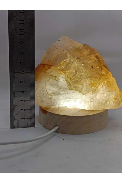 gemsartdeco Kristal Kuvars Doğaltaş Ham Kütle Lamba - Resim 5