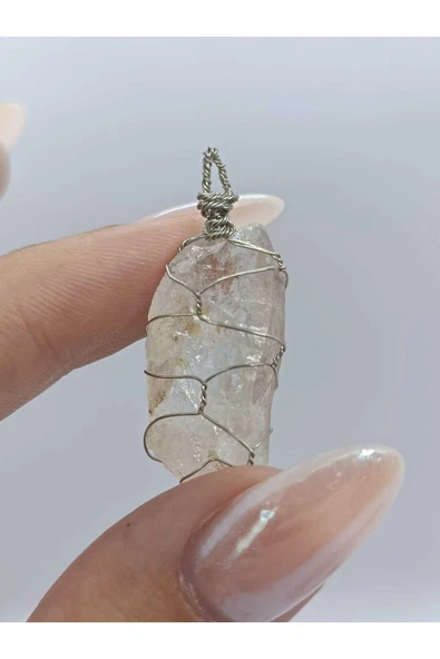 gemsartdeco Krıstal Kuvars Kolye Ucu Doğaltaş - Resim 4