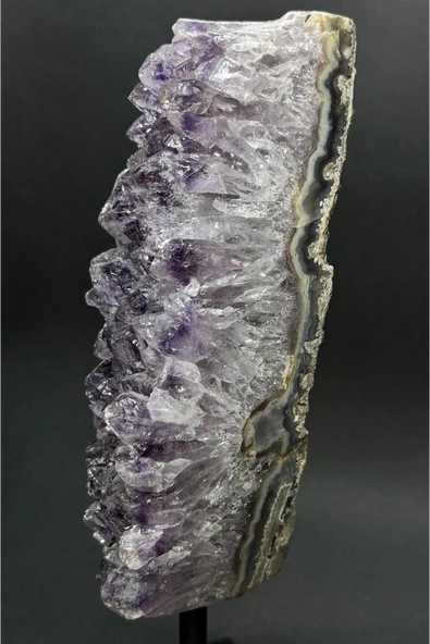 gemsartdeco BREZİLYA AMETİST DOĞALTAŞ SİYAH DEMİR STANTLI - Resim 5