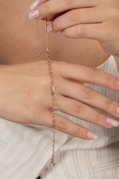 925 ayar gümüş halhal rose mekik pullu halhal SGTL13180ROSE ürün görseli