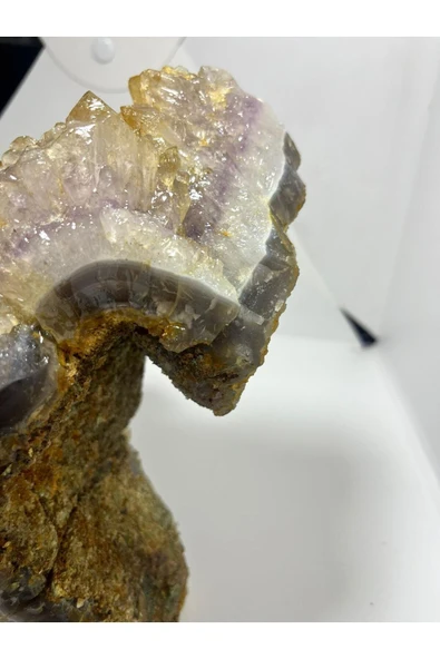 gemsartdeco Ametist Özel Koleksiyonluk Pozitif Enerji Doğaltaş Kütle - Resim 6