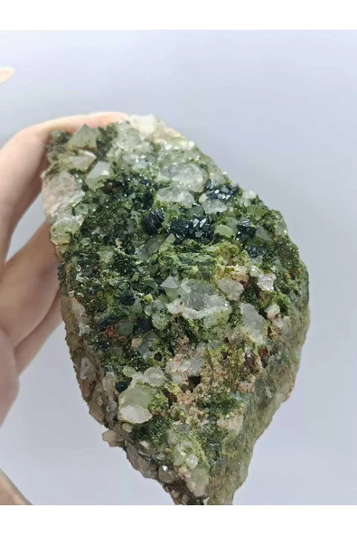 gemsartdeco Koleksiyonluk Epidotlu Kuvars - Resim 2