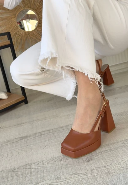 Mety Taba Cilt Topuklu Ayakkabı - Resim 3