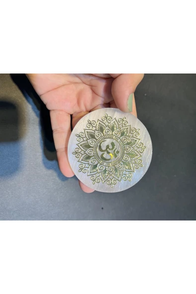 gemsartdeco 6 cm Selenit Spiritüel Disk Bardak Altlığı Hediyelik - Resim 3