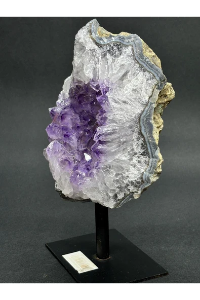 gemsartdeco BREZİLYA AMETİST DOĞALTAŞ SİYAH DEMİR STANTLI ürün görseli