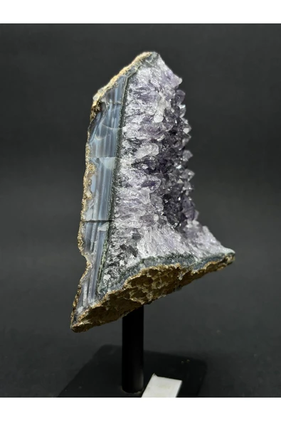 gemsartdeco BREZİLYA AMETİST DOĞALTAŞ SİYAH DEMİR STANTLI - Resim 5