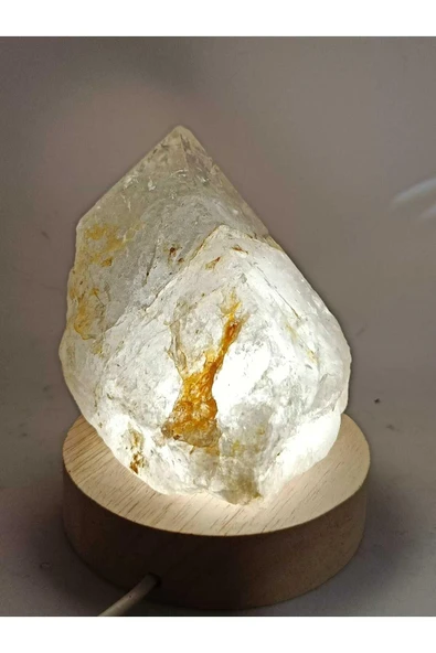 gemsartdeco Kristal Kuvars Doğaltaş Ham Kütle Huzur Lamba ürün görseli 1