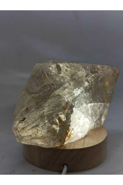 gemsartdeco Kristal Kuvars Doğaltaş Ham Kütle Huzur Lamba - Resim 3