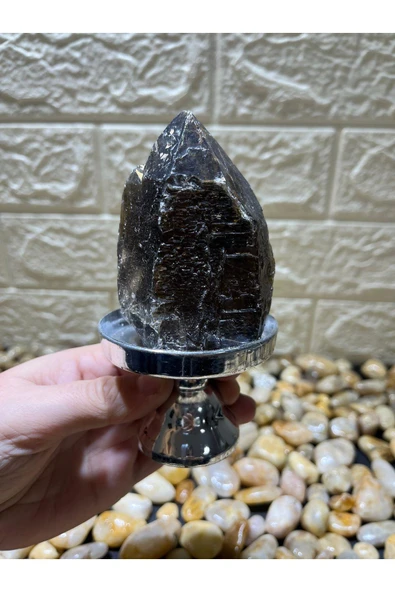 gemsartdeco Stantlı Morion Kuvars - Resim 2