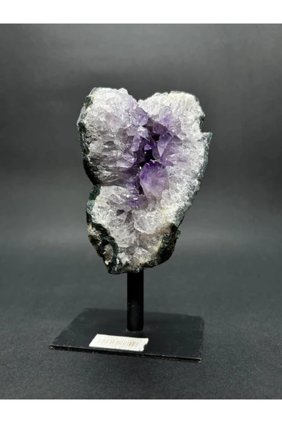 gemsartdeco BREZİLYA AMETİST DOĞALTAŞ SİYAH DEMİR STANTLI ürün görseli 1