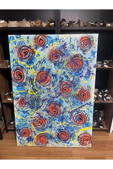 gemsartdeco Yaşam Döngüsü Spritüel Sembollü Çocuk Odası Akrilik Boya Tablo - Resim 3