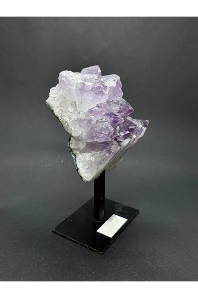 gemsartdeco BREZİLYA AMETİST DOĞALTAŞ SİYAH DEMİR STANTLI - Resim 4