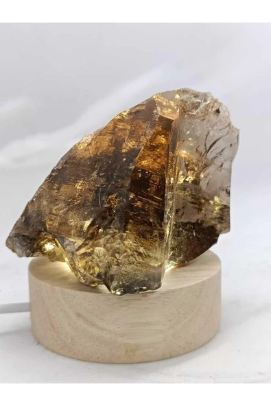 gemsartdeco Dumanlı Kuvars Doğaltaş Radyasyonsavar Derin Uyku Lambası - Resim 3