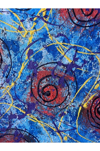 gemsartdeco Yaşam Döngüsü Spritüel Sembollü Çocuk Odası Akrilik Boya Tablo - Resim 2