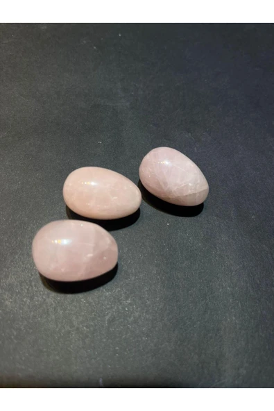 gemsartdeco Pembe Kuvars- Aşk Taşı-  Yumurta Doğaltaş ürün görseli