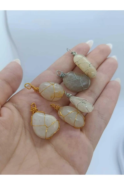 gemsartdeco Ay Taşı Kolye Ucu Doğaltaş Kütle ürün görseli