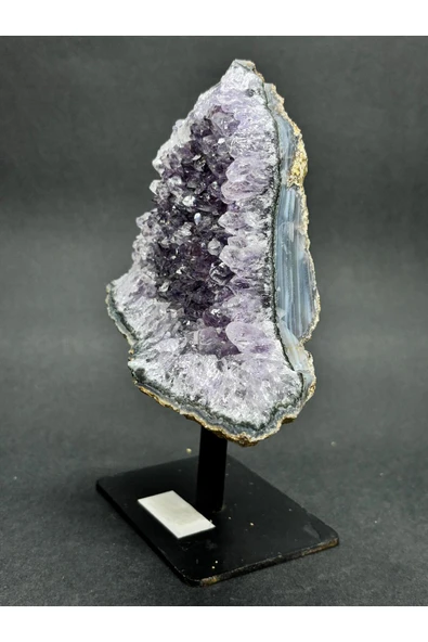 gemsartdeco BREZİLYA AMETİST DOĞALTAŞ SİYAH DEMİR STANTLI - Resim 4