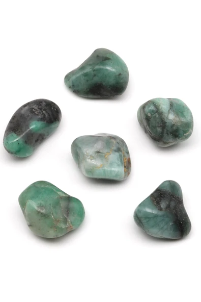 Zümrüt Doğal Taş Tamburlanmış Parça - Tımbıl - Resim 2