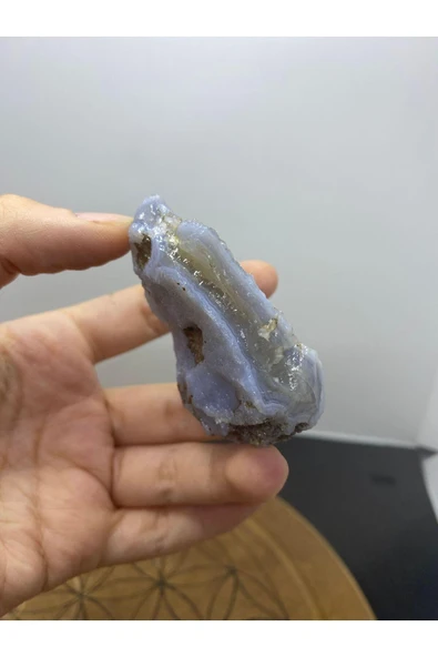 gemsartdeco Mavi Kalsedon Duygusal Denge Doğaltaş Kütle - Resim 2