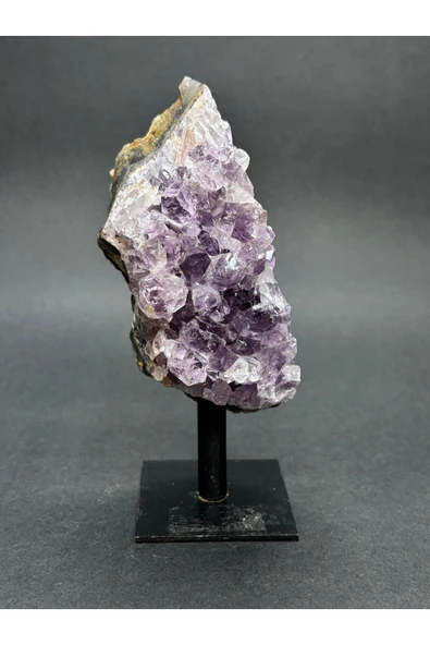 gemsartdeco BREZİLYA AMETİST DOĞALTAŞ SİYAH DEMİR STANTLI ürün görseli 1