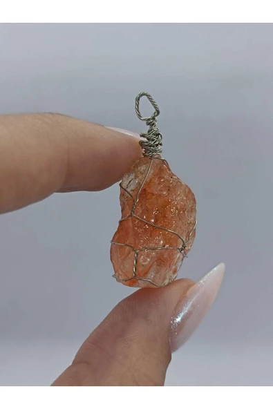 gemsartdeco Güneş Taşı Kolye Ucu Doğaltaş - Resim 5