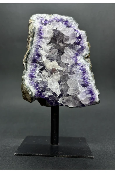 gemsartdeco BREZİLYA AMETİST DOĞALTAŞ SİYAH DEMİR STANTLI ürün görseli