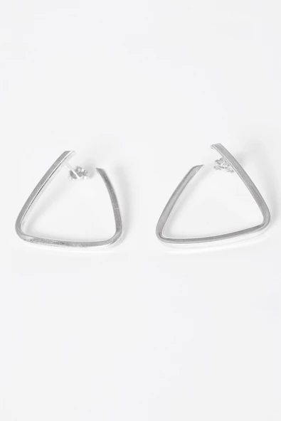 925 ayar gümüş küpe geometrik üçgen tasarım küpe SGTL13153RODAJ - Resim 4