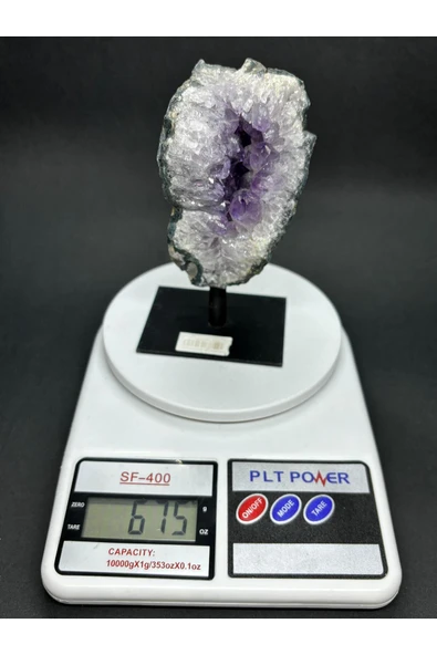 gemsartdeco BREZİLYA AMETİST DOĞALTAŞ SİYAH DEMİR STANTLI - Resim 7