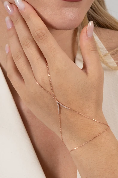 925 ayar gümüş şahmeran rose zirkon taşlı tutku şahmeran  SGTL13177ROSE - Resim 2