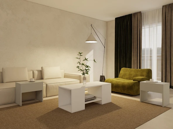 Lupo Orta Sehpa Külgri-Beyaz - Resim 3