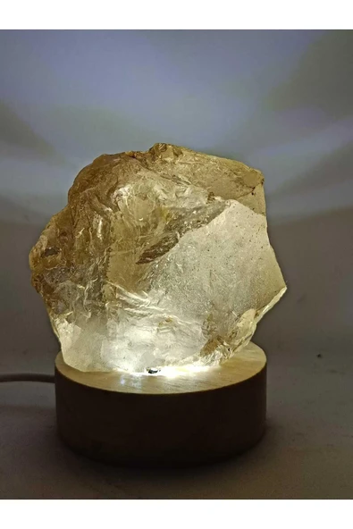 gemsartdeco Krıstal Kuvars Doğaltaş Ham Kütle Lamba ürün görseli