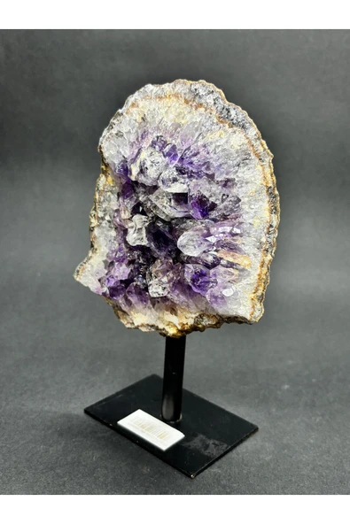 gemsartdeco BREZİLYA AMETİST DOĞALTAŞ SİYAH DEMİR STANTLI - Resim 3