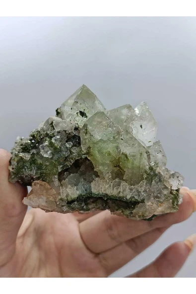 gemsartdeco Koleksiyonluk Epidotlu Kuvars Doğaltaş - Resim 4