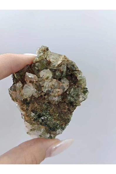 gemsartdeco Koleksiyonluk Epidotlu Kuvars Doğaltaş - Resim 3