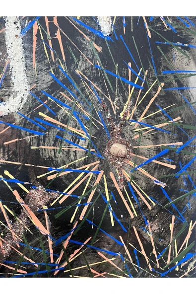 gemsartdeco Süt Kuvars ve  Kalsedon Doğaltaş Spritüel Şans Kodlamalı Akrilik Boya Tablo - Resim 4