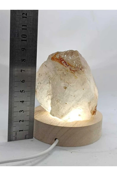 gemsartdeco Kristal Kuvars Doğaltaş Ham Kütle Huzur Lamba - Resim 4