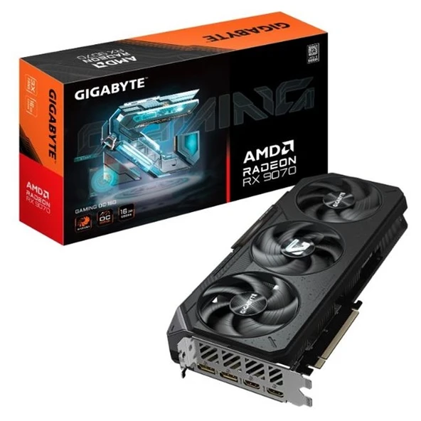 GIGABYTE 16GB RX9070 GAMING GV-R9070GAMING OC-16GD GDDR6 HDMI-DP PCIE 5.0 ürün görseli