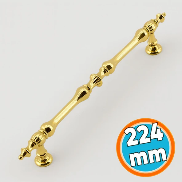 Mobilya Mutfak Dolabı Çekmece Dolap Kulpları Kapak Kulpu Kulbu Gold 224 mm Metal Kulp ürün görseli