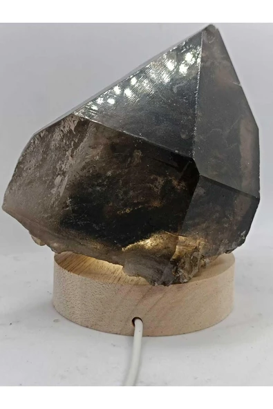 gemsartdeco Fosilli Kuvars  Doğaltaş Ham Kütle Lamba - Resim 2