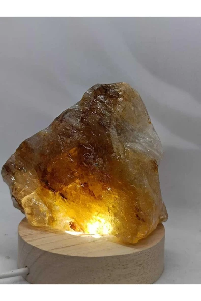 gemsartdeco Sitrin  Doğaltaş Ham Kütle Lamba - Resim 4