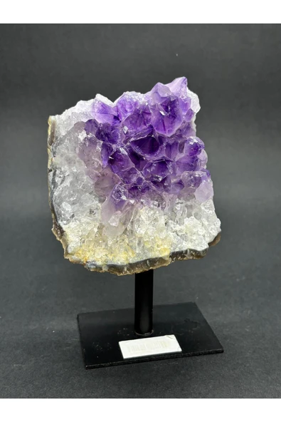 gemsartdeco BREZİLYA AMETİST DOĞALTAŞ SİYAH DEMİR STANTLI - Resim 3