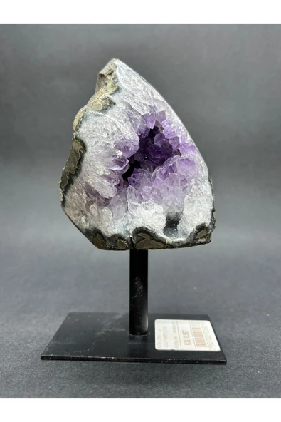 gemsartdeco BREZİLYA AMETİST DOĞALTAŞ SİYAH DEMİR STANTLI - Resim 4