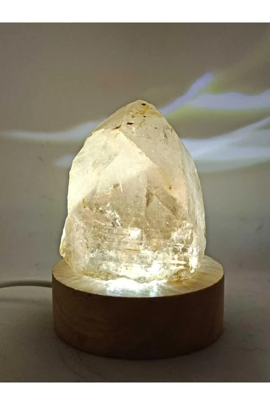 gemsartdeco Kristal Kuvars Doğaltaş Ham Kütle Huzur Lamba - Resim 4