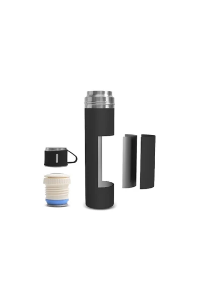 Karaca Thermosteel Nature Bardaklı Çelik Sızdırmaz 550 ml Termos Siyah - Resim 2